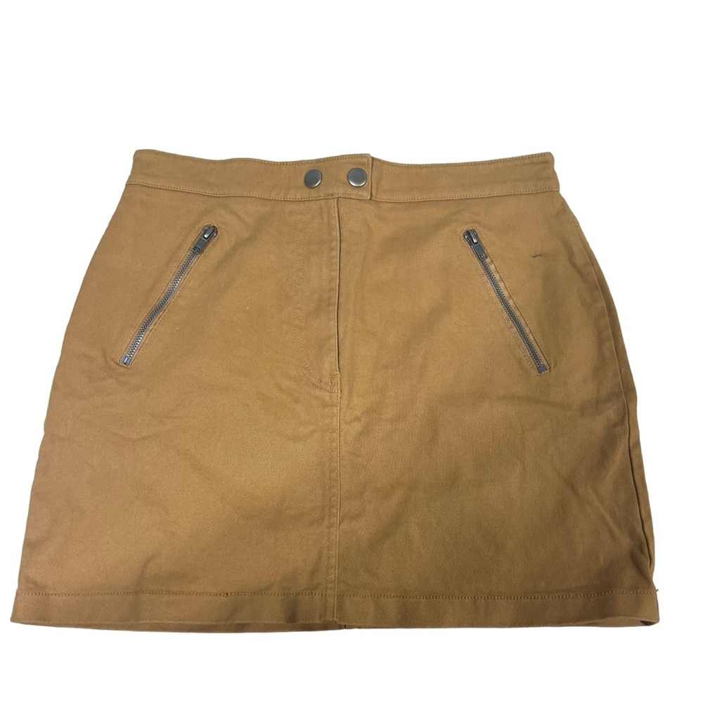 Forever 21 Mustard Yellow Mini Skirt Utility‎ Zip Pocket Size Large #414